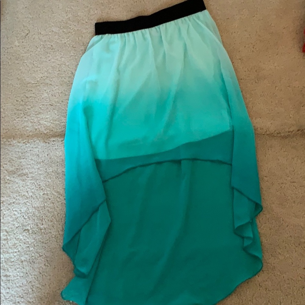 Forever 21 Ombré Blue High Low Skirt